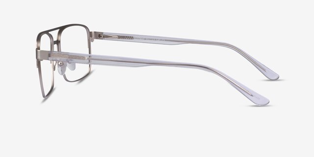 Gustave Silver Clear AcetateEyeglass Frames from EyeBuyDirect, Side View