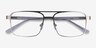Gustave Silver Clear AcetateEyeglass Frames from EyeBuyDirect, Closed View