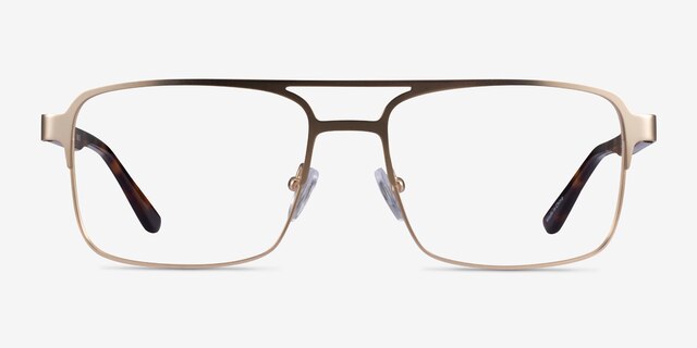 Gustave Gold Tortoise AcetateEyeglass Frames from EyeBuyDirect, Front View