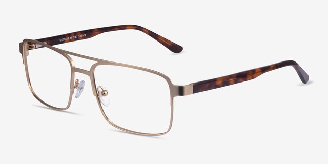 Gustave Gold Tortoise AcetateEyeglass Frames from EyeBuyDirect, Angle View