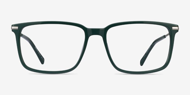 Boscus Green Silver AcetateEyeglass Frames from EyeBuyDirect, Front View