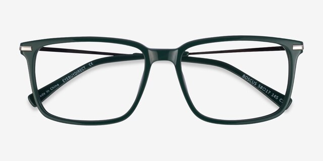 Boscus Green Silver AcetateEyeglass Frames from EyeBuyDirect, Closed View