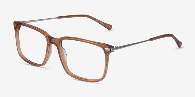 Boscus Clear Brown Silver AcétateMontures de lunettes de vue d'EyeBuyDirect, Vue d'Angle