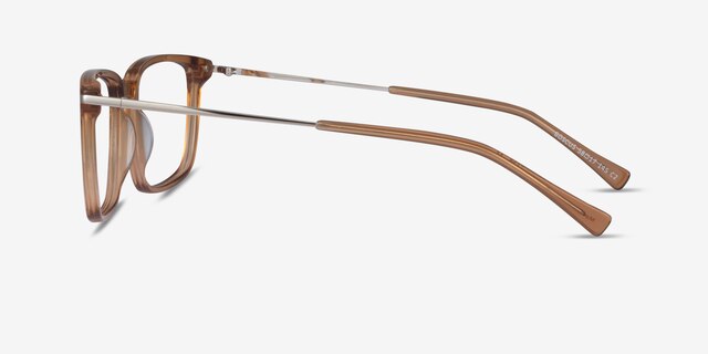 Boscus Clear Brown Silver AcétateMontures de lunettes de vue d'EyeBuyDirect, Vue de Côté