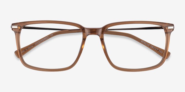 Boscus Clear Brown Silver AcétateMontures de lunettes de vue d'EyeBuyDirect, Vue Rapprochée