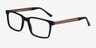 Symbiosis Noir AcétateMontures de lunettes de vue d'EyeBuyDirect, Vue d'Angle