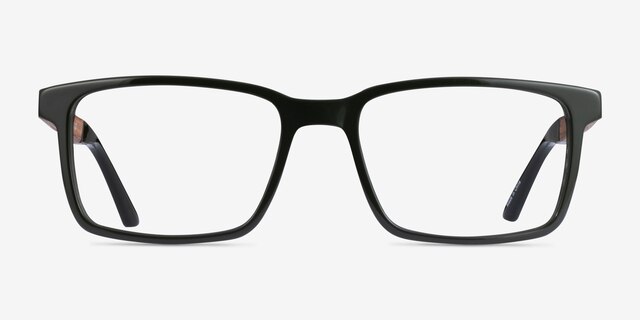 Symbiosis Vert foncé AcétateMontures de lunettes de vue d'EyeBuyDirect, Vue de Face