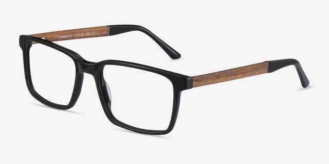 Symbiosis Vert foncé AcétateMontures de lunettes de vue d'EyeBuyDirect, Vue d'Angle