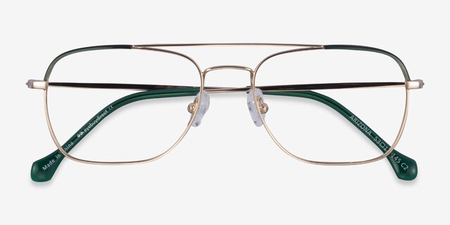 Arizona Green Gold AcetateEyeglass Frames from EyeBuyDirect, Closed View