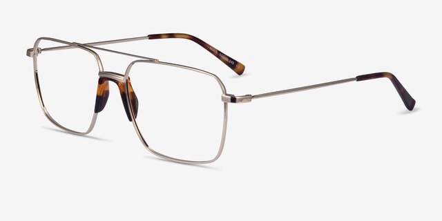 Matt Gold Tortoise AcetateEyeglass Frames from EyeBuyDirect, Angle View