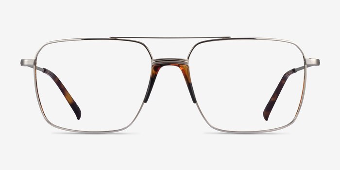 Matt Silver Tortoise Acetate Eyeglass Frames from EyeBuyDirect