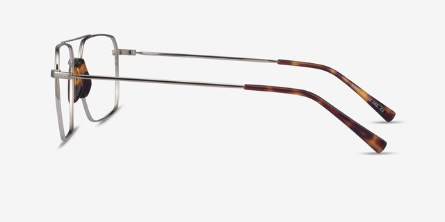 Matt Silver Tortoise AcetateEyeglass Frames from EyeBuyDirect, Side View