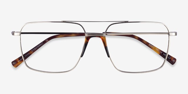 Matt Silver Tortoise AcetateEyeglass Frames from EyeBuyDirect, Closed View