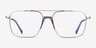 Matt Silver Blue AcetateEyeglass Frames from EyeBuyDirect, Front View