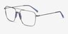 Matt Silver Blue AcetateEyeglass Frames from EyeBuyDirect, Angle View