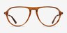 Stratosphere Brown Striped Matte Gold AcetateEyeglass Frames from EyeBuyDirect, Front View