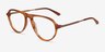Stratosphere Brown Striped Matte Gold AcetateEyeglass Frames from EyeBuyDirect, Angle View