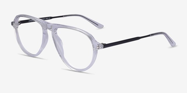 Stratosphere Clear Matte Black AcetateEyeglass Frames from EyeBuyDirect, Angle View