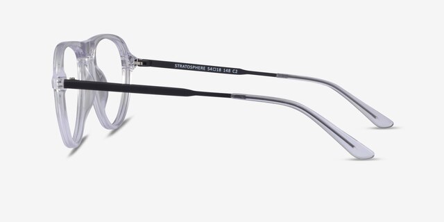Stratosphere Clear Matte Black AcetateEyeglass Frames from EyeBuyDirect, Side View