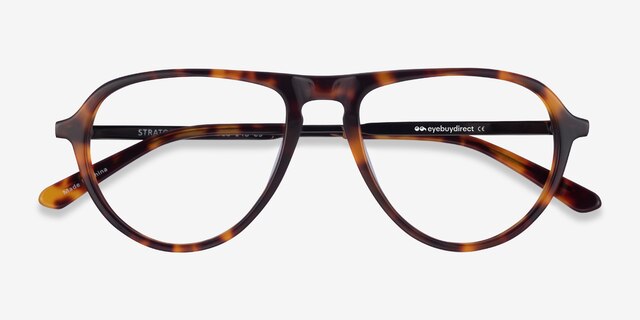 Stratosphere Tortoise Gunmetal AcetateEyeglass Frames from EyeBuyDirect, Closed View