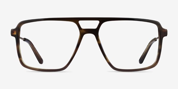 San Diego Striped Green Gold Acetate Eyeglass Frames