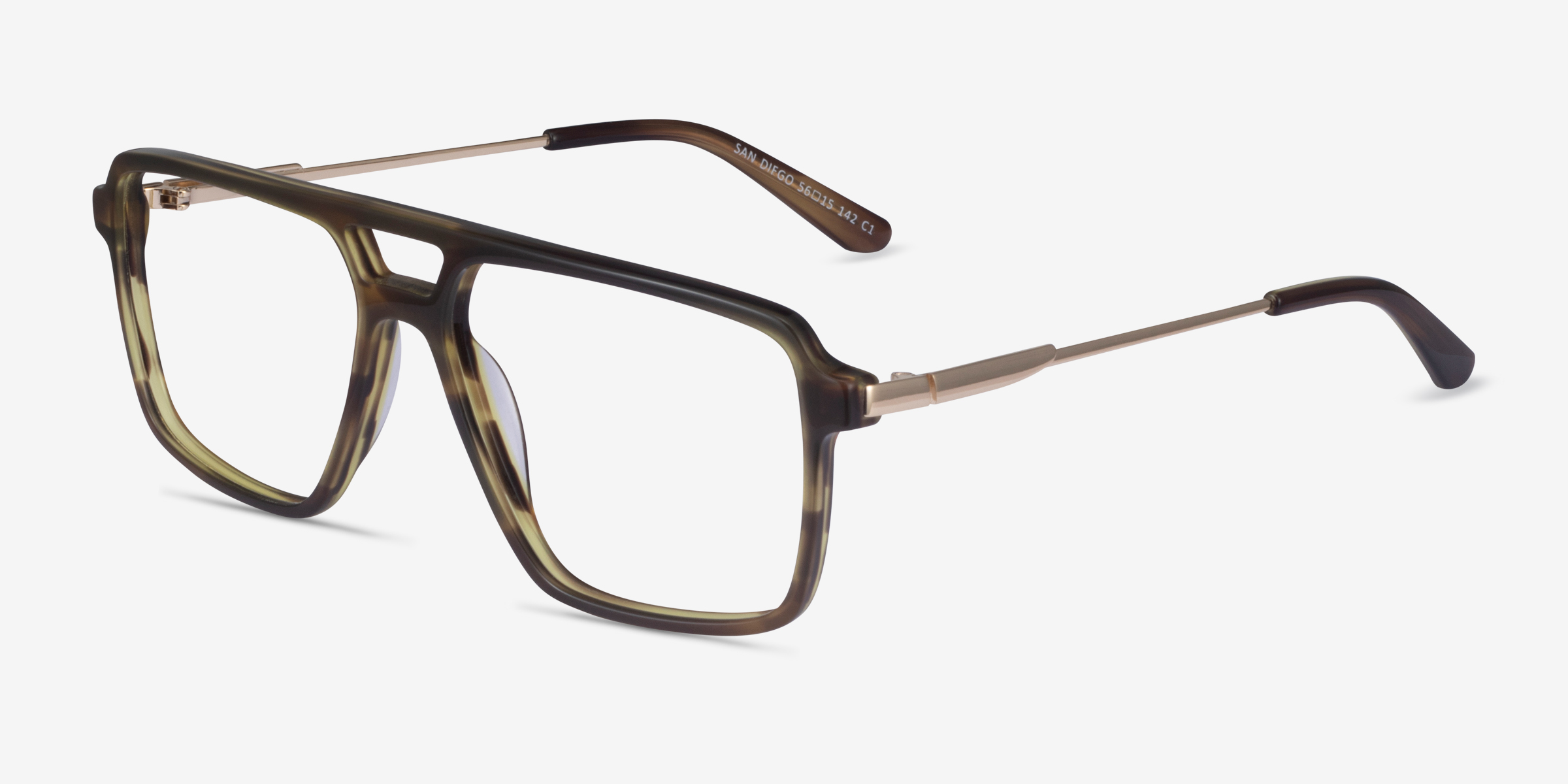 San Diego Aviator Striped Green Gold Glasses for Men Eyebuydirect Canada