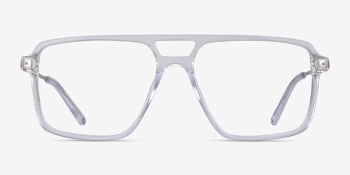 San Diego Clear Silver Acetate Eyeglass Frames from EyeBuyDirect