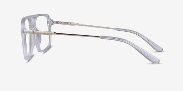 San Diego Clear Silver AcetateEyeglass Frames from EyeBuyDirect, Side View