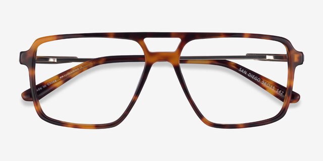 San Diego Tortoise Silver AcetateEyeglass Frames from EyeBuyDirect, Closed View