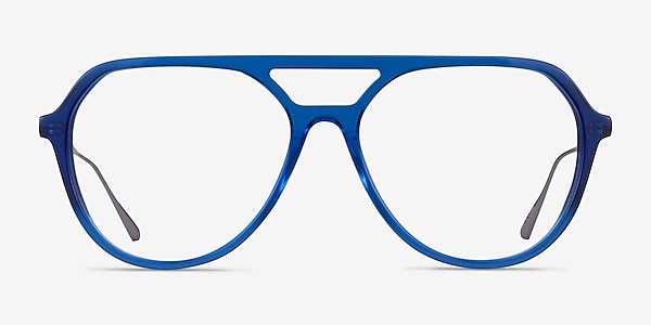 Cumulus Clear Blue Silver Acetate Eyeglass Frames