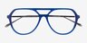 Cumulus Clear Blue Silver AcetateEyeglass Frames from EyeBuyDirect, Closed View