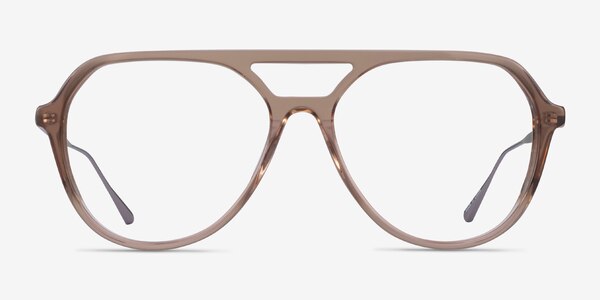 Cumulus Clear Brown Silver Acetate Eyeglass Frames