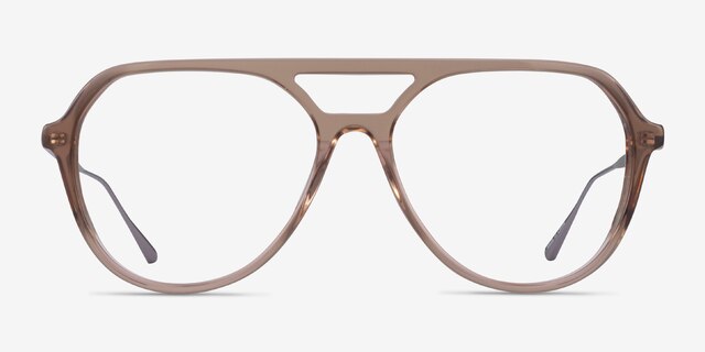 Cumulus Clear Brown Silver AcetateEyeglass Frames from EyeBuyDirect, Front View