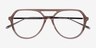 Cumulus Clear Brown Silver AcetateEyeglass Frames from EyeBuyDirect, Closed View