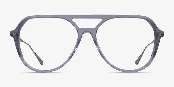 Cumulus Clear Gray Silver Acetate Eyeglass Frames from EyeBuyDirect