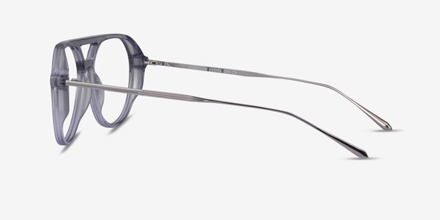 Cumulus Clear Gray Silver AcetateEyeglass Frames from EyeBuyDirect, Side View