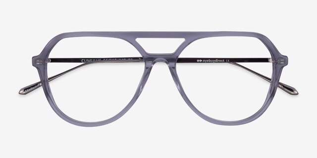Cumulus Clear Gray Silver AcetateEyeglass Frames from EyeBuyDirect, Closed View