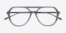 Cumulus Clear Gray Silver AcetateEyeglass Frames from EyeBuyDirect, Closed View