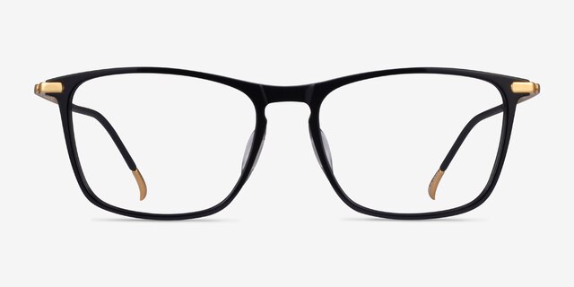 Estuary Black Gold AcetateEyeglass Frames from EyeBuyDirect, Front View