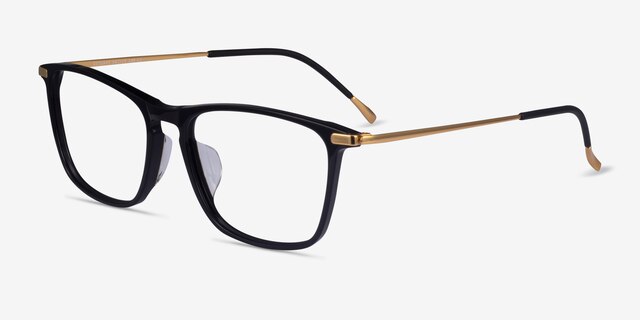 Estuary Black Gold AcetateEyeglass Frames from EyeBuyDirect, Angle View