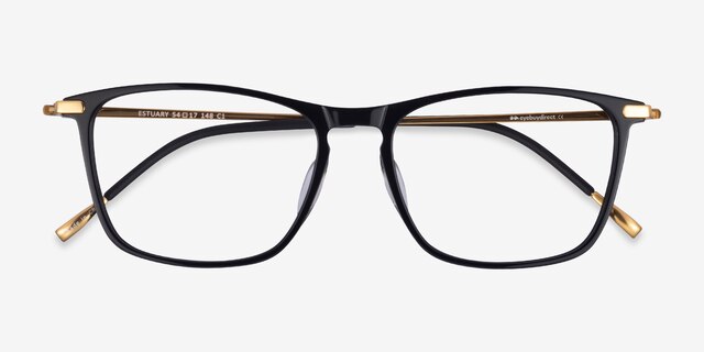 Estuary Black Gold AcetateEyeglass Frames from EyeBuyDirect, Closed View