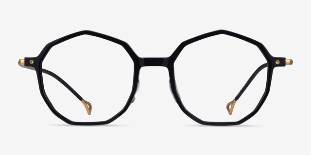 Carmelo Black Gold AcetateEyeglass Frames from EyeBuyDirect, Front View