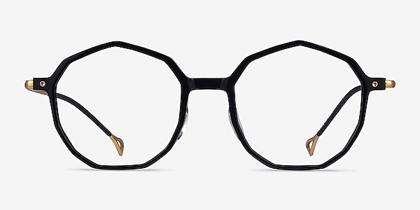 Carmelo Black Gold Acetate Eyeglass Frames