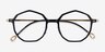Carmelo Black Gold AcetateEyeglass Frames from EyeBuyDirect, Closed View