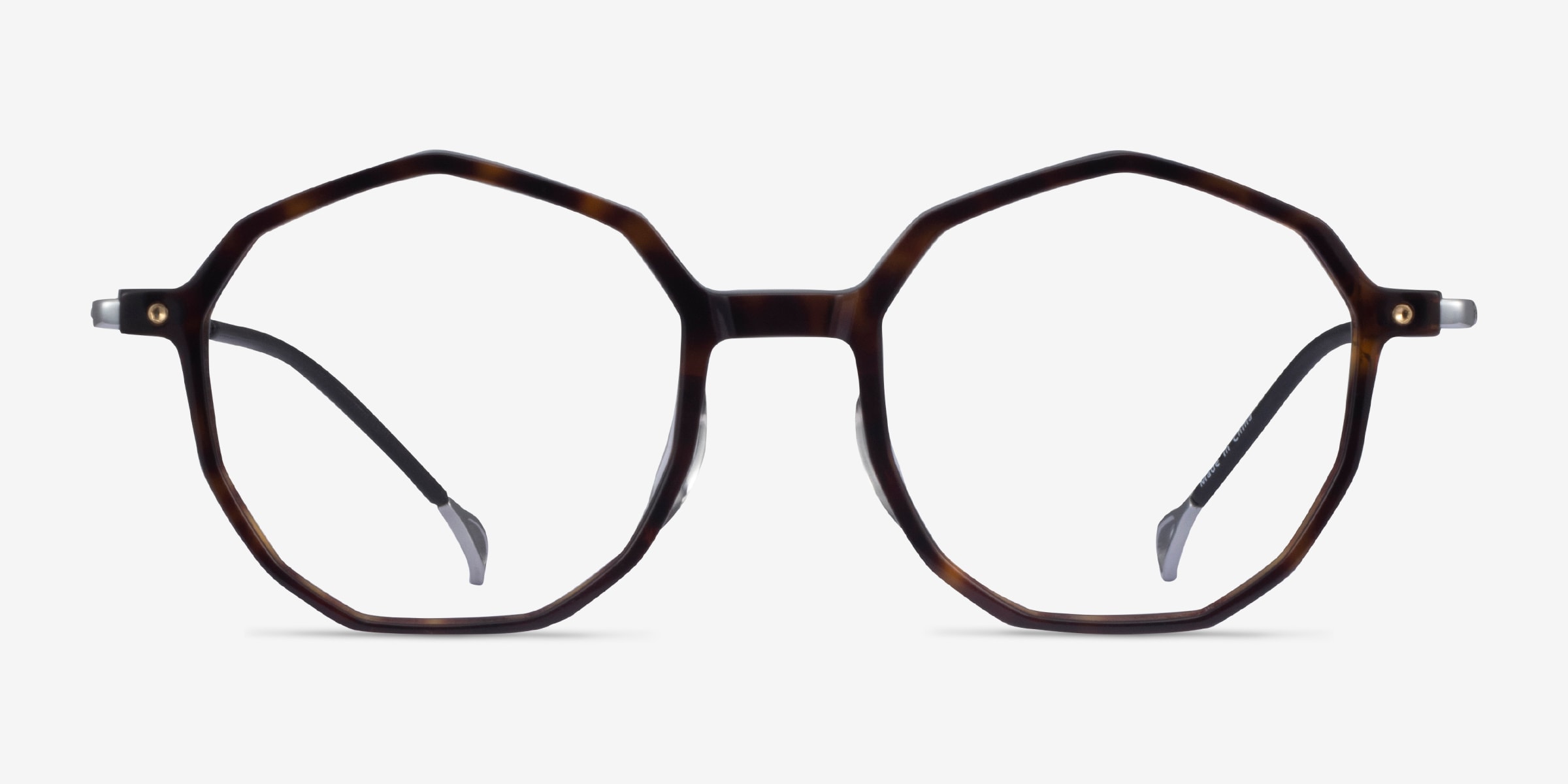 / Geometric Frame Classic Copper, Black, Gold, Brown Glas Black/Gold Retro-Vintage Rectangle Geometric Eyeglasses - Fresh main image 2