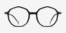 Carmelo Black Silver AcetateEyeglass Frames from EyeBuyDirect, Front View