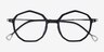 Carmelo Black Silver AcetateEyeglass Frames from EyeBuyDirect, Closed View