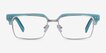 Byron Blue Silver AcetateEyeglass Frames from EyeBuyDirect, Front View