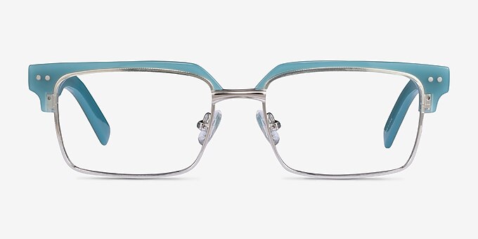 Byron Blue Silver Acetate Eyeglass Frames
