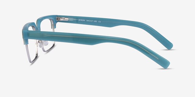 Byron Blue Silver AcetateEyeglass Frames from EyeBuyDirect, Side View